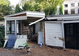 Renovatie na stormschade tuinhuis Amsterdam centrum