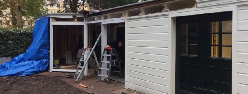 Renovatie na stormschade tuinhuis Amsterdam centrum